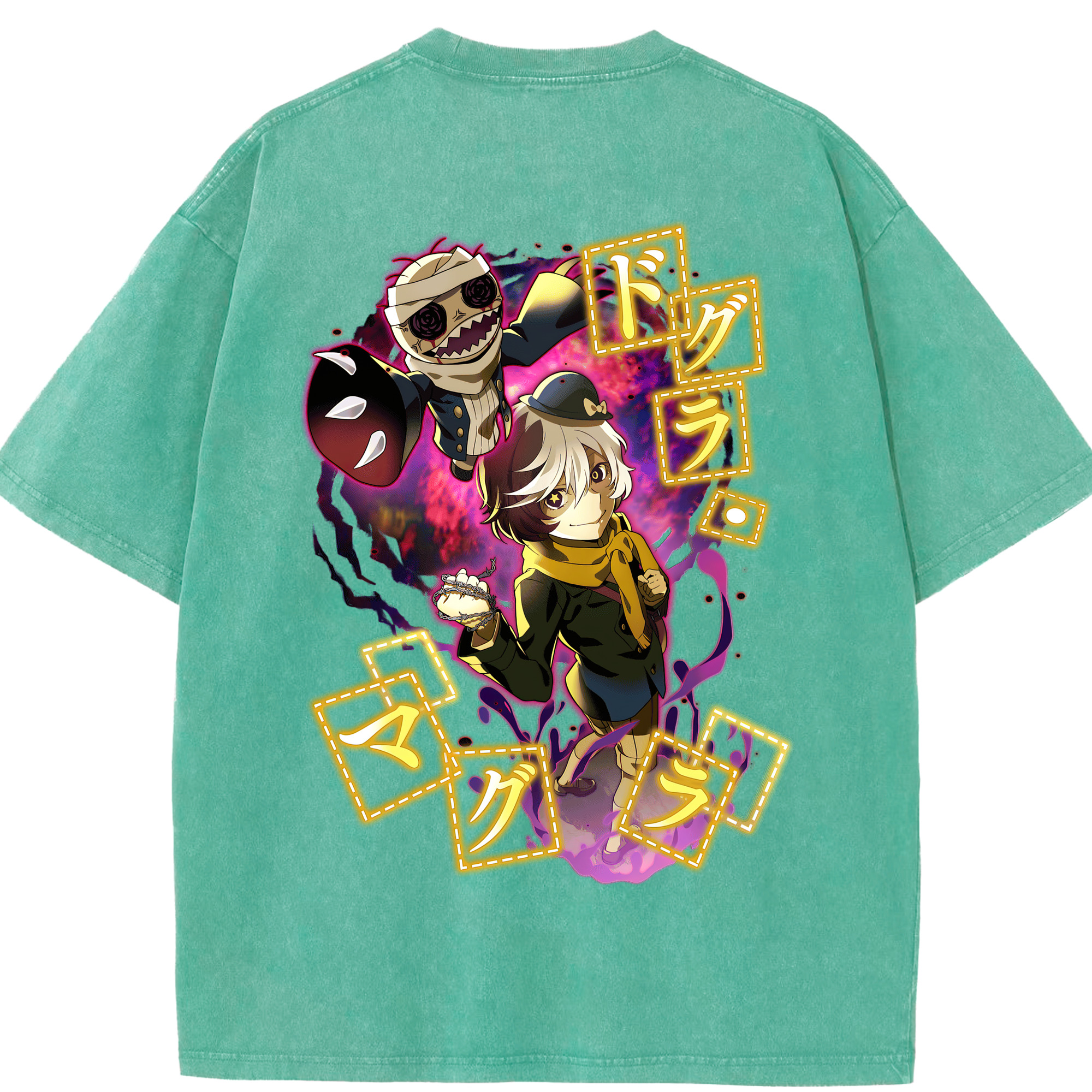 （画像用） 文豪ストレイドッグス Bungo Stray Dogs 綿100% ヴィンテージ風 半袖Tシャツ（背面プリント）